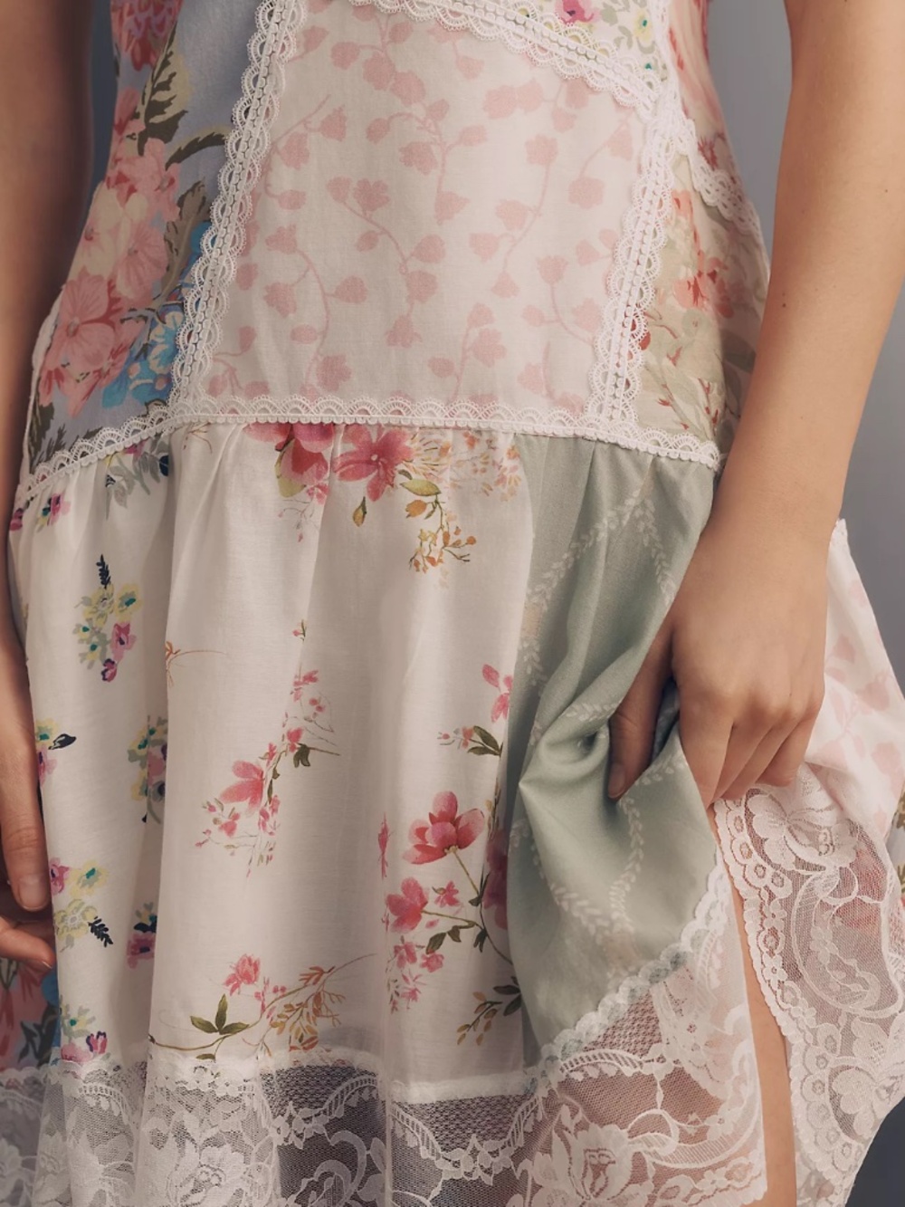 Maeve Drop-Waist Lace-Trim Mini Dress - Picture 2 of 6